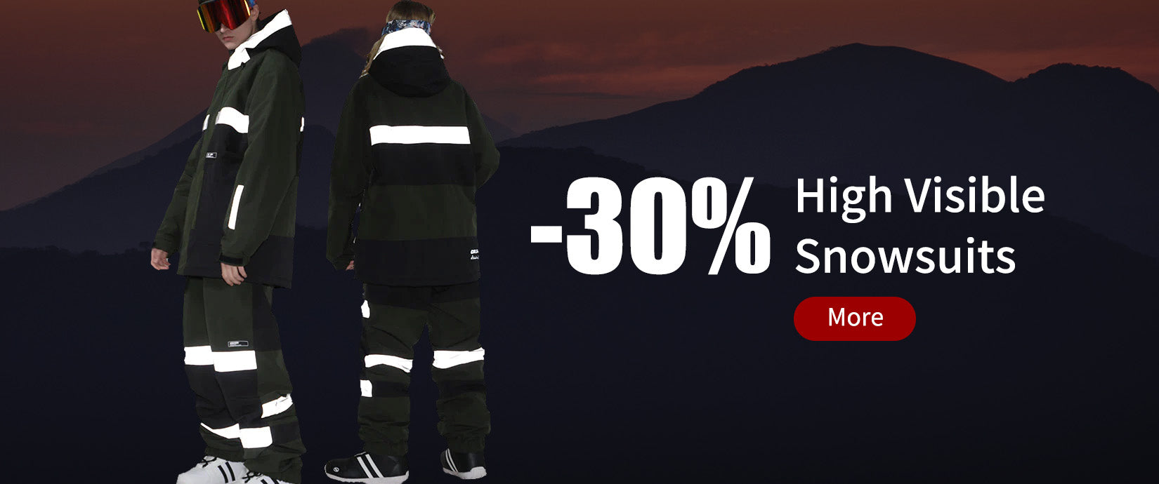 Men's RIVIYELE Slope Style Reflective Winter Snow Ski Pants Snow Bibs