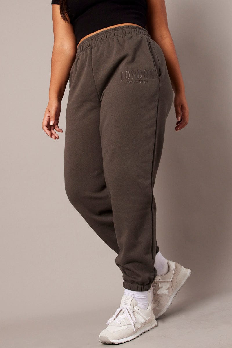 Free People Around The Clock Jogger Pants In Charcoal