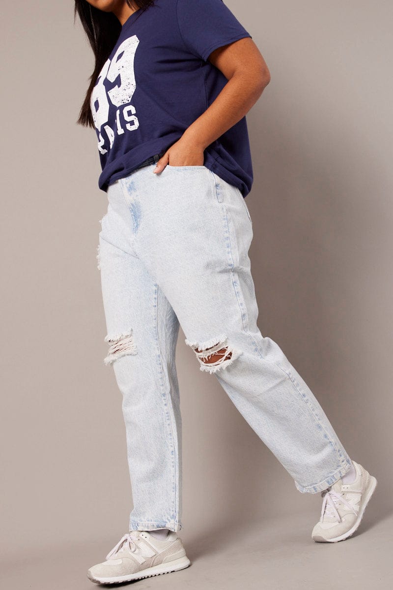 Buy Most Wanted Mid Rise Ankle Straight Leg Jeans Plus Size for USD 78.00