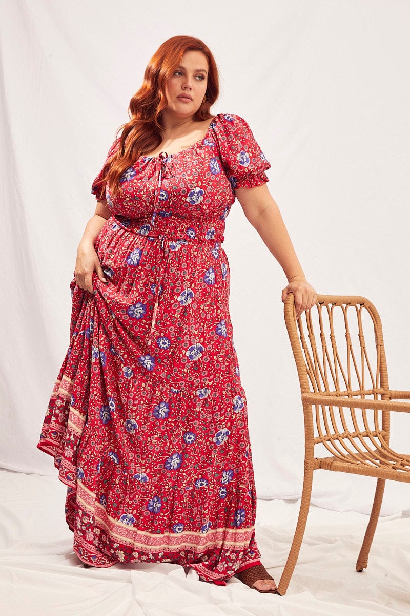 Plus Off Shoulder Boho Maxi Dress