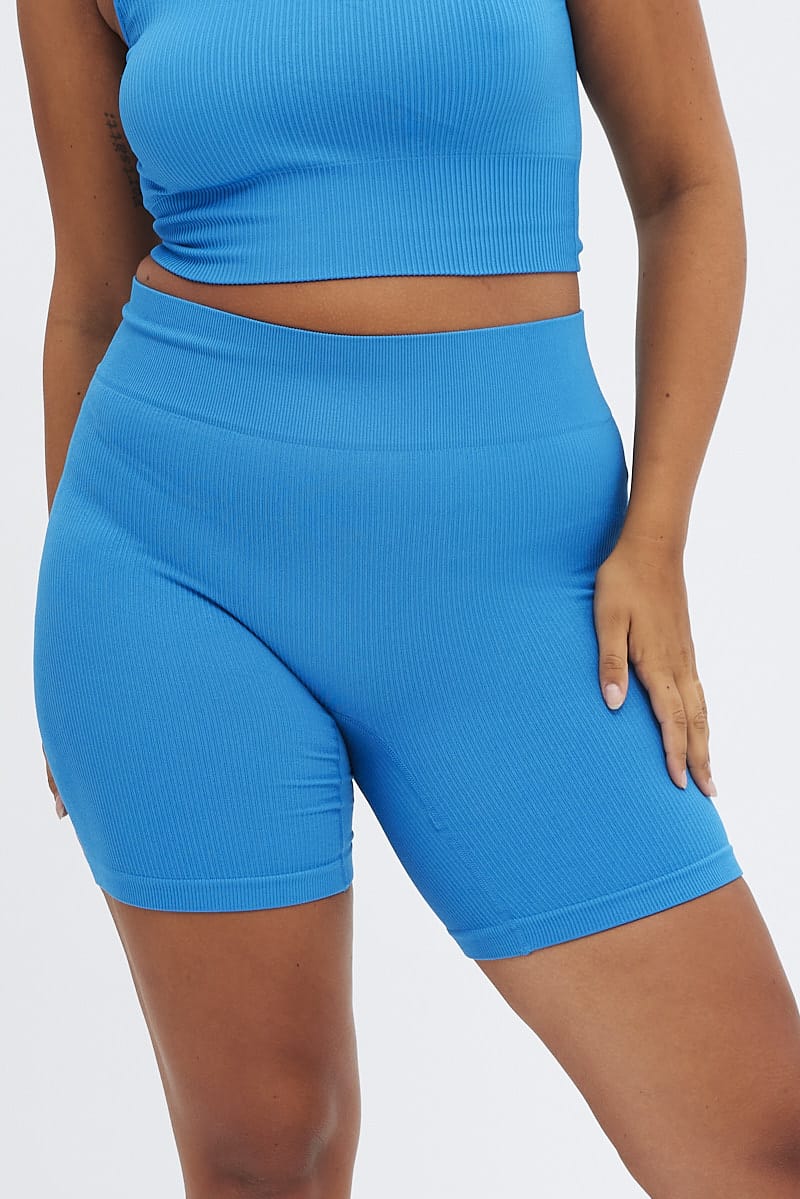 Blue Biker Shorts