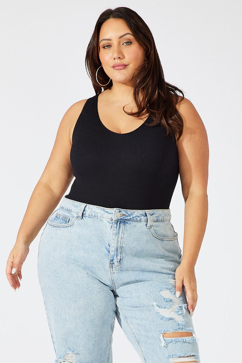 Black Ruffle Bodysuit Junior Plus Size