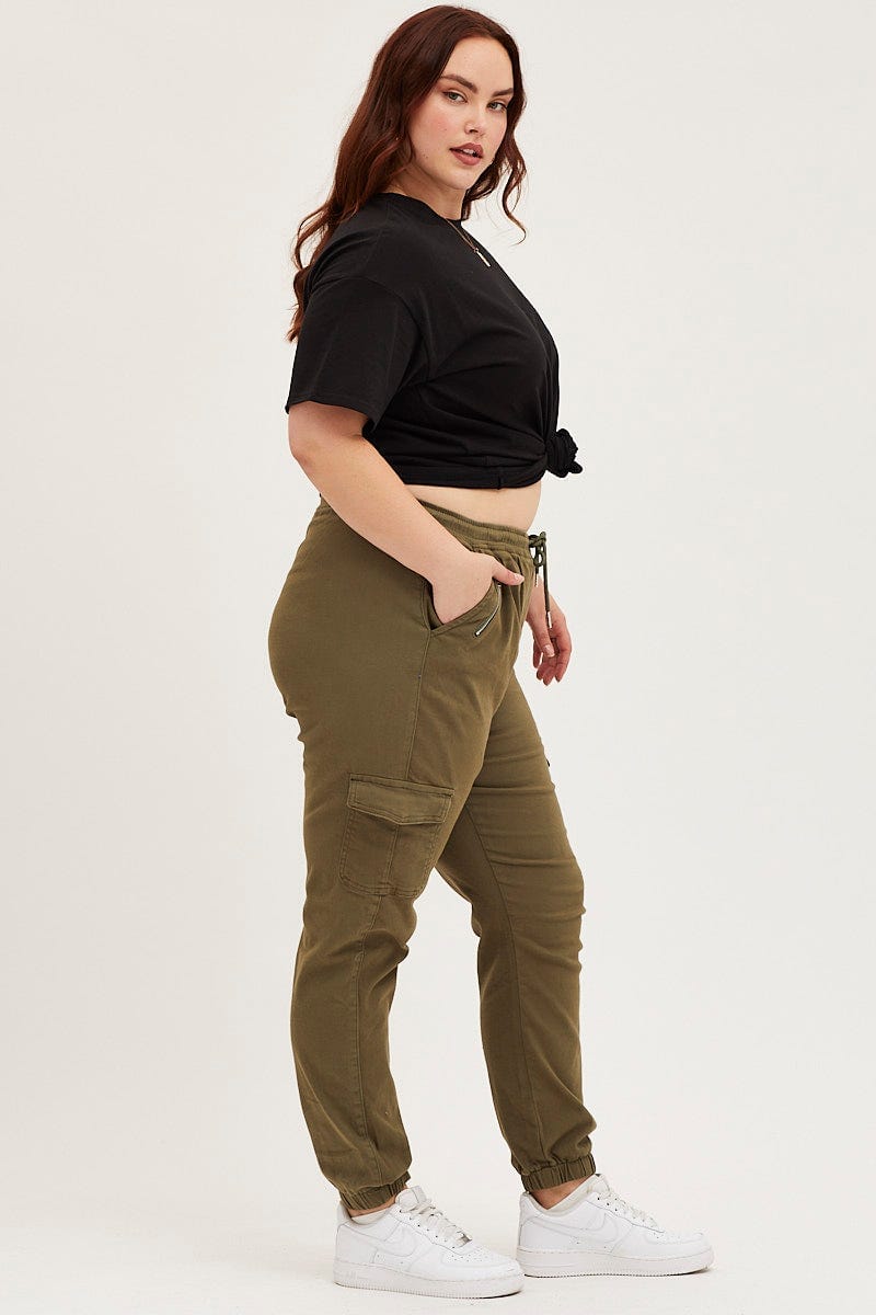 Plus Cargo Pants Mid Rise Out Pocket | You + | Online