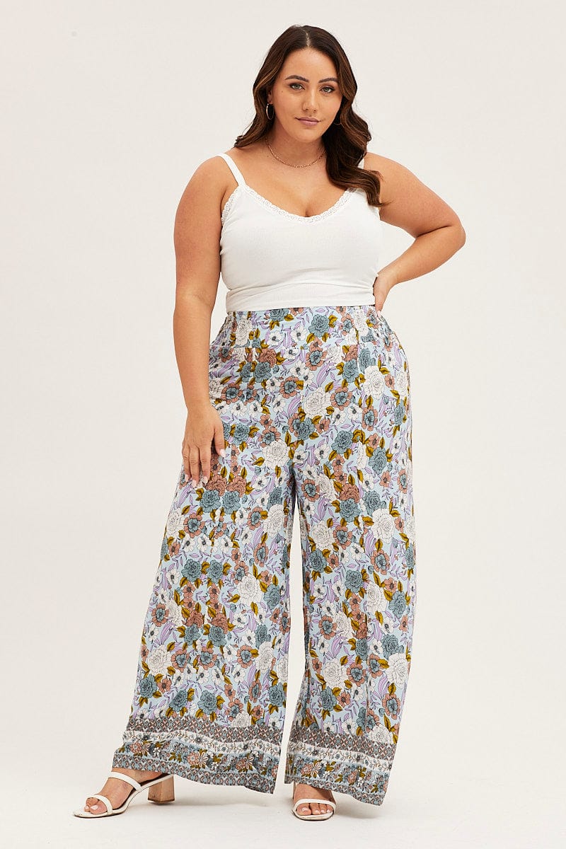 Boho Pants  Floral Flare Wide Leg  Plus Size  You  All