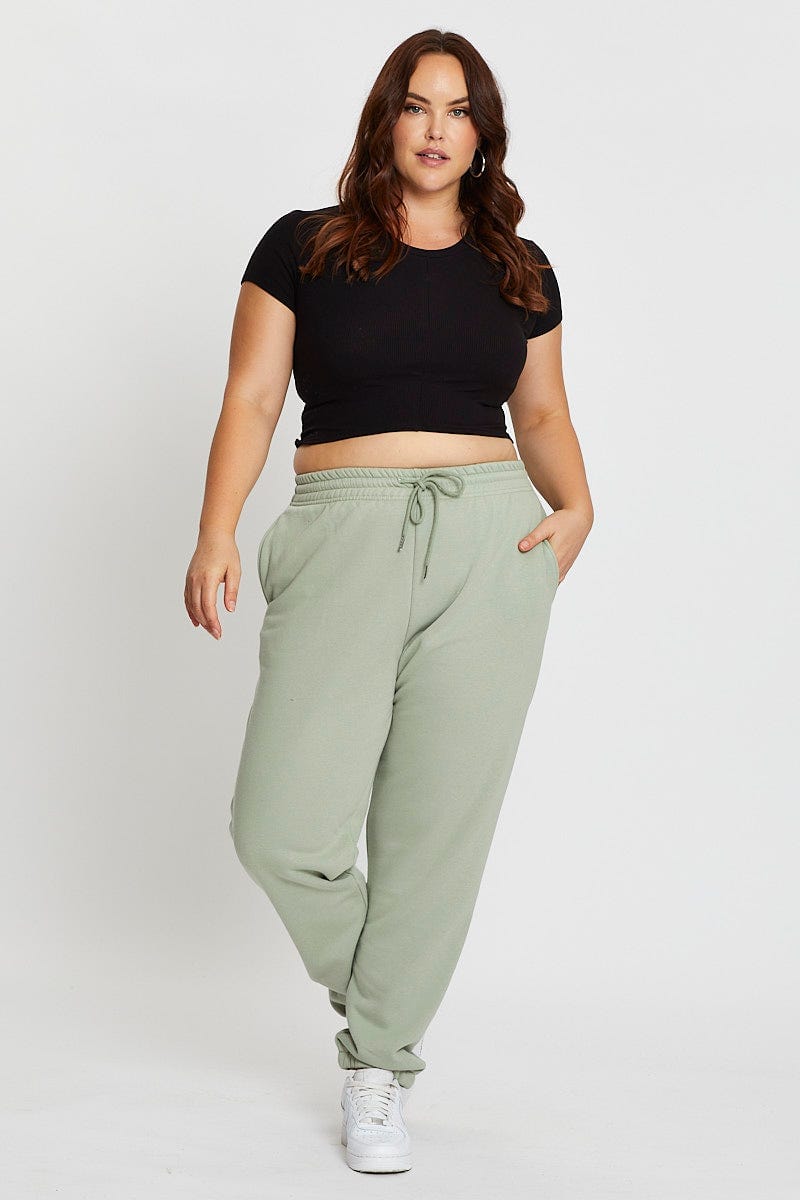 Plus Size Grey Track Pants High Rise Waist | You + All | Shop Online