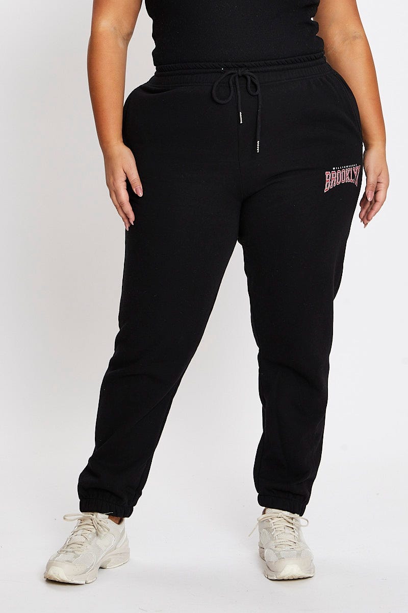 Black Track Pants - Plus 2 Clothing