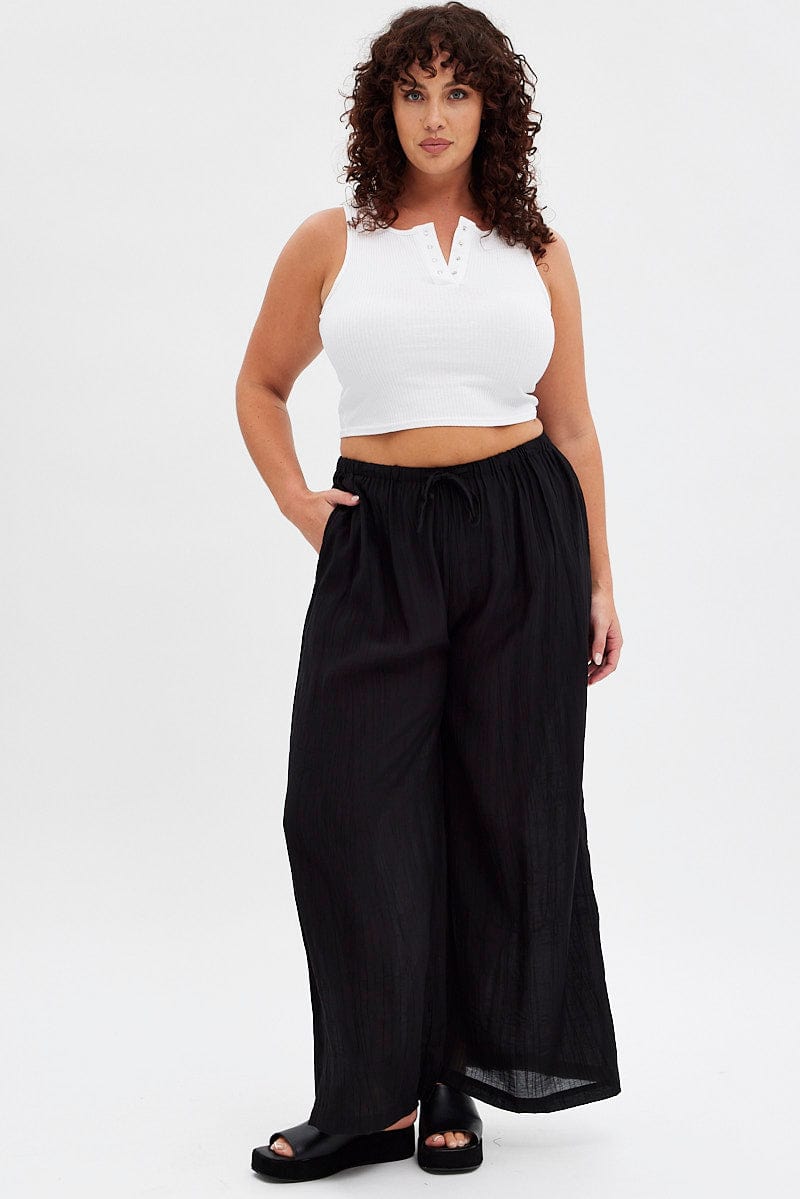 meltthelady layered wide pants black S | www.hnhtechsolutions.com