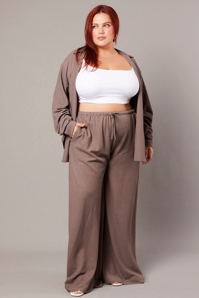 Ladies Shirts And Palazzo Pant Plus Size Two Piece Outfit Women