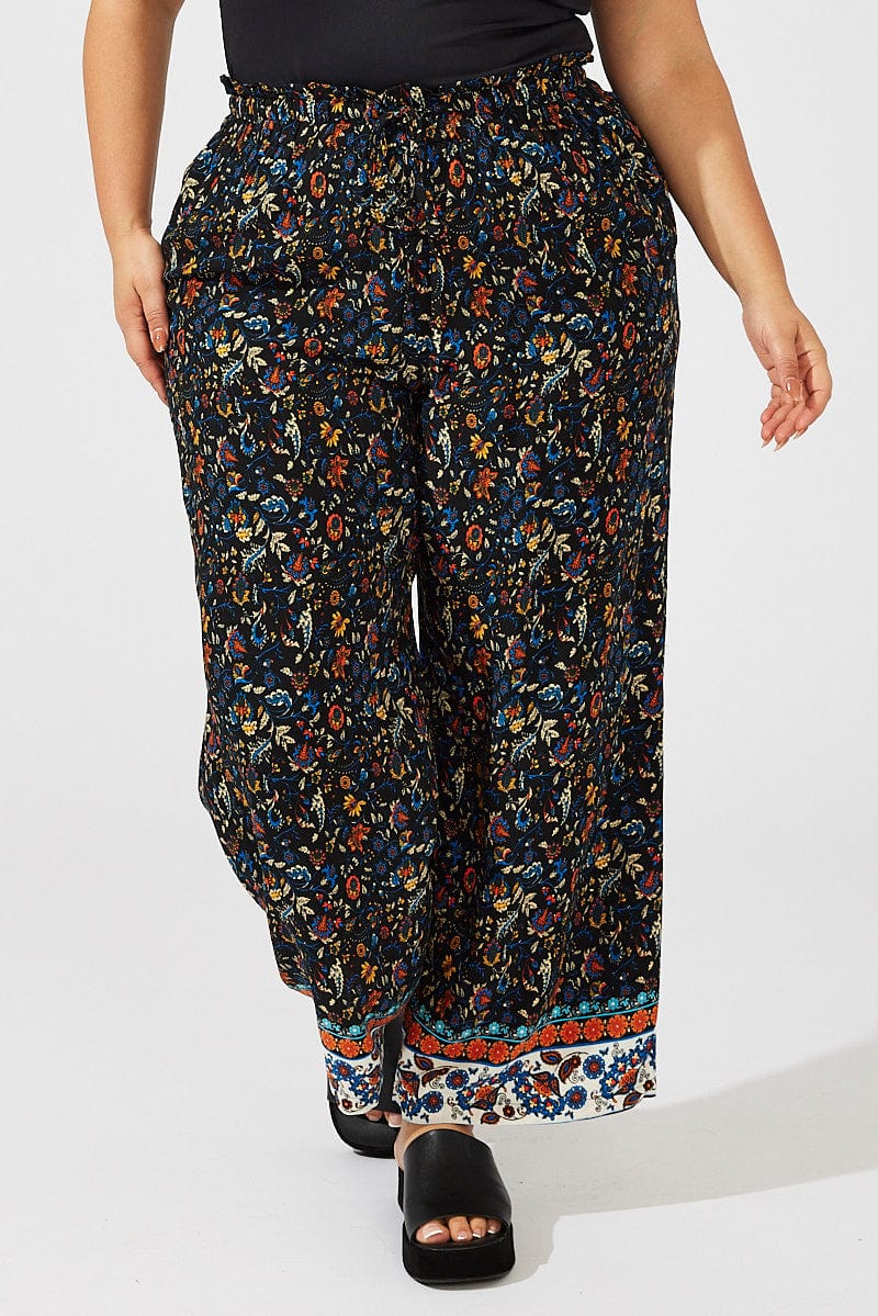 Boho Flare Pants, Elastic Waist Wide Leg Pants for Women Summer Printed  Stretchy Soft Casual Comfy Slim Trousers : : Clothing, Shoes &  Accessories