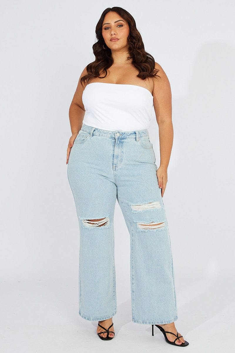 Plus Size - Jegging Skinny Super Soft High-Rise Destructed Jean