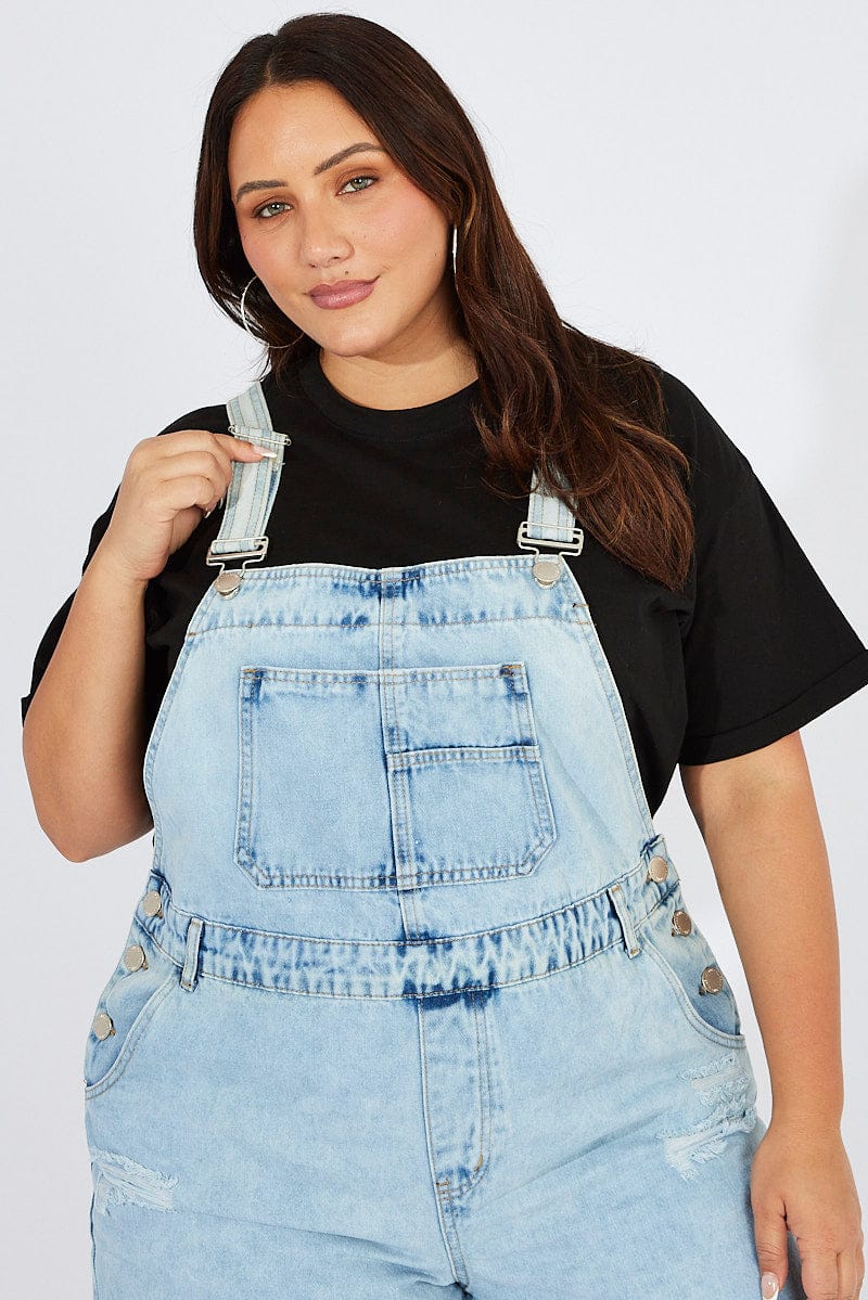 Online Shop - Cargo Pants Women High Waist Denim Overalls Casual