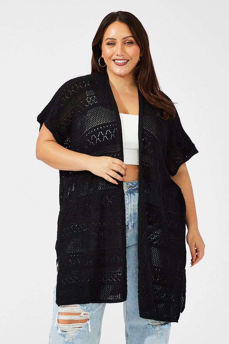 Women's Plus Size Longline Grey Cardigan