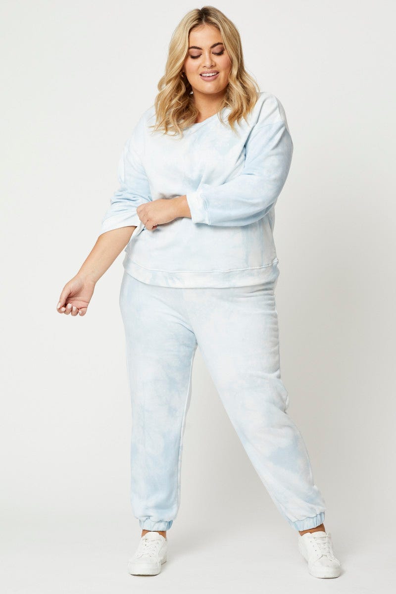 Colsie Women's Plus Size Lounge Pajama Set Sweatpants/Top, Blush