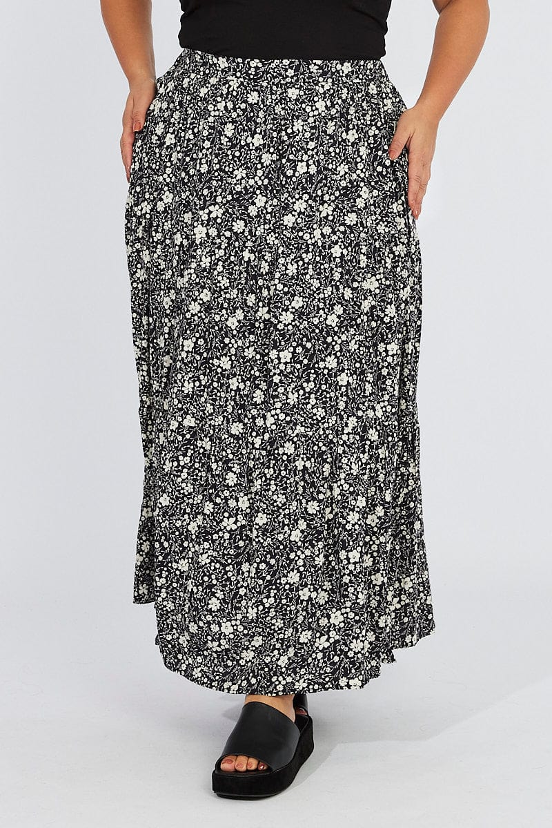 Yuwull Women's High Waist Flowy Pleated Maxi Skirt Summer Midi
