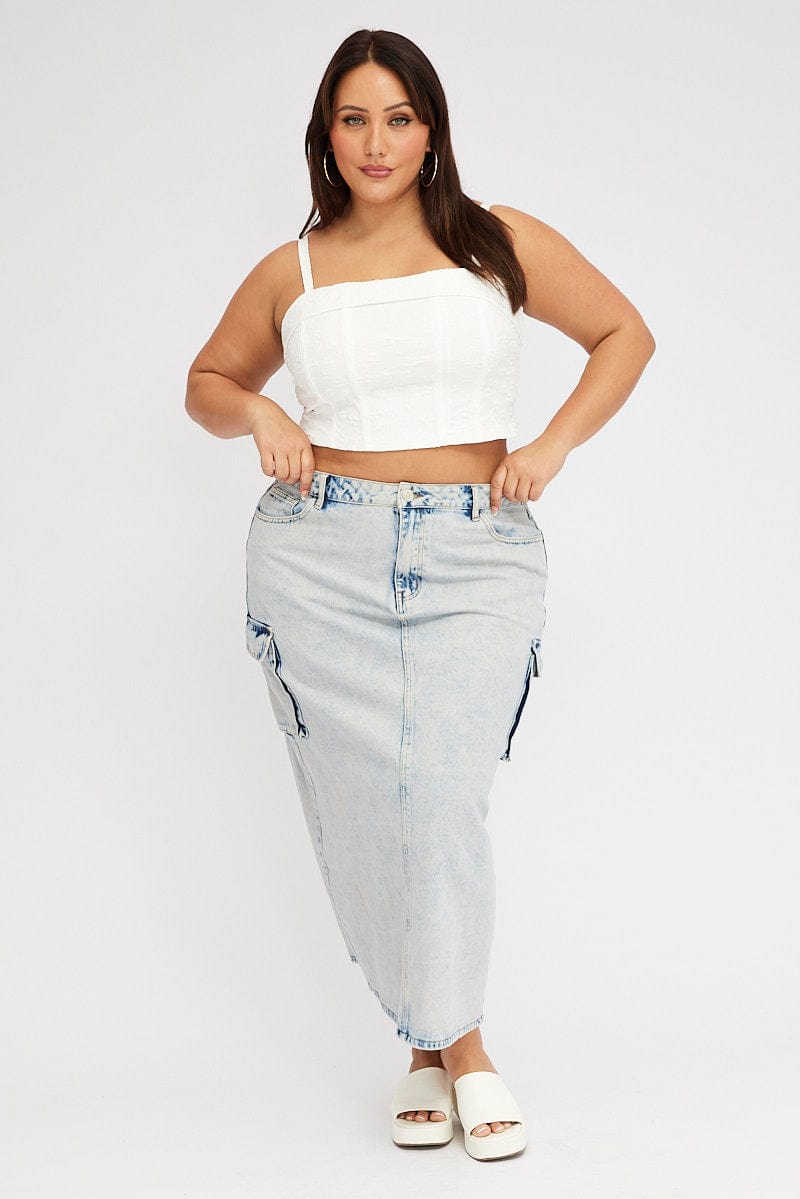 Plus Size High Rise Faux Wrap Maxi Skirt | maurices