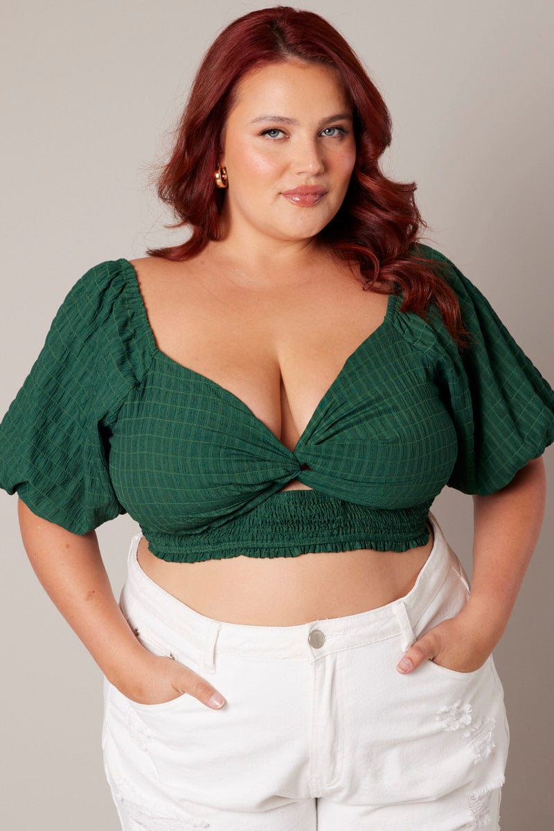 Final Sale Plus Size Mesh One Shoulder Twist Front Bra Top and Cutout –  Chic And Curvy