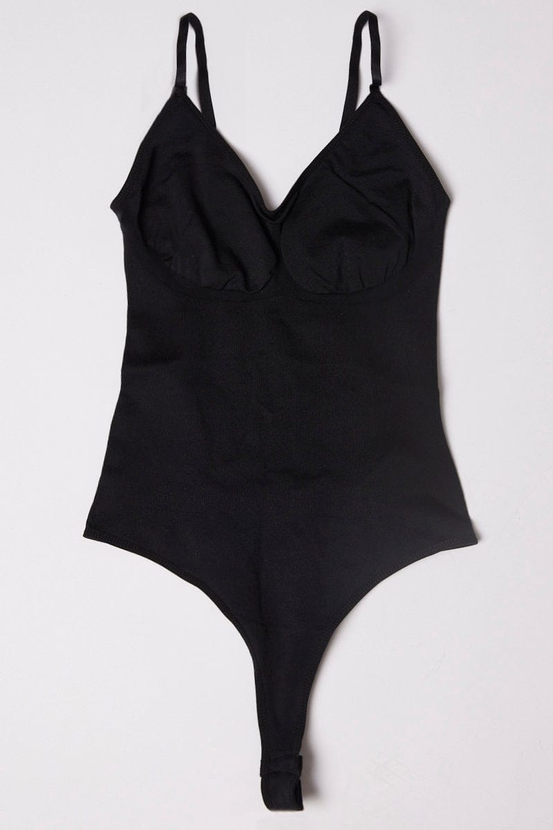 V Neck Slip Black Bodysuit Satin Teddy Plus Size Lingerie for Women Size XXL