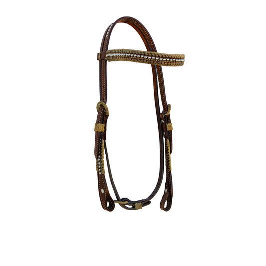 with – Straight Alamo Span browband rawhide 2614-TP Saddlery leather toast headstall 1\