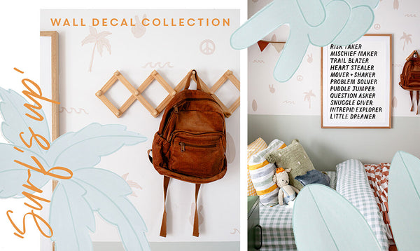 Surf's Up Collection | Boho Beach inspired removable fabric kids wall decals Australia