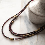 warp bracelet necklace anklet with magnetic clasp made of garnets