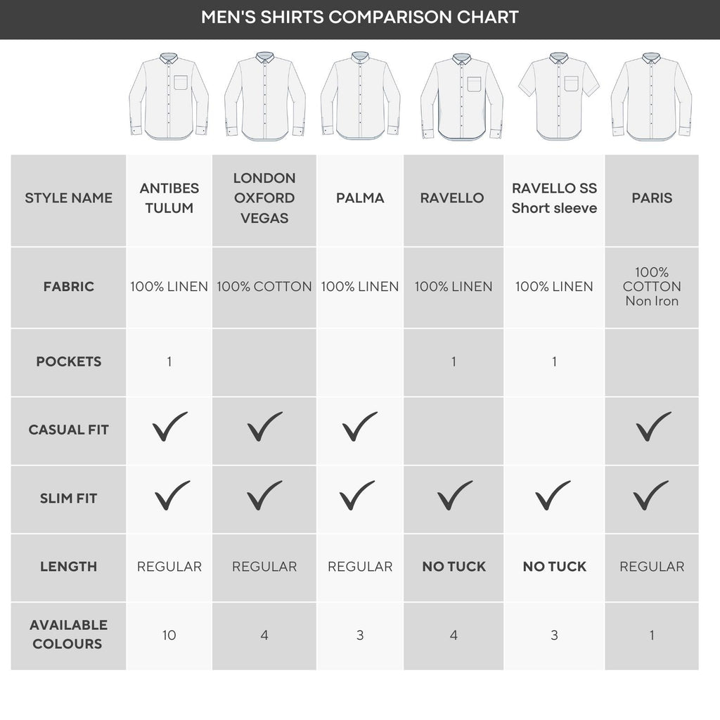 Mens Shirts Size Guide – CAMIXA