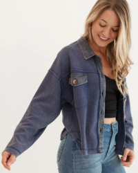 This Waffle Weave Button Front Shacket is the perfect blend of sporty, casual and comfy! Get in on the trending wardrobe staple for under $50 and feel like you just hit the jackpot! Plus, it's perfect for taking your look from day to night.