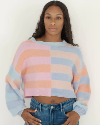 Be the trendsetter this season in our Multicolor Pastel Striped Crop Crewneck Sweater! Crafted with pink, blue and peach pastel hues, this lightweight (yet cozy) sweater is sure to bring the perfect pop of color to your wardrobe. Plus, the contrast striping and banded bottom gives its a unique touch. A must-have for any fashionista!