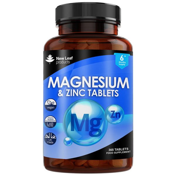 Magnesium Supplement 516mg with Zinc - Vegan Magnesium Tablets High Strength (365 Supply)