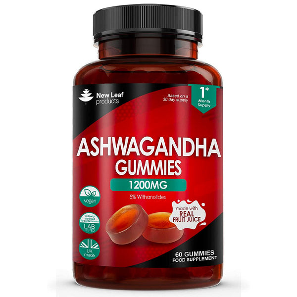 Ashwagandha Gummies 1200mg – High Strength 5% Withanolides - Real Fruit Juice