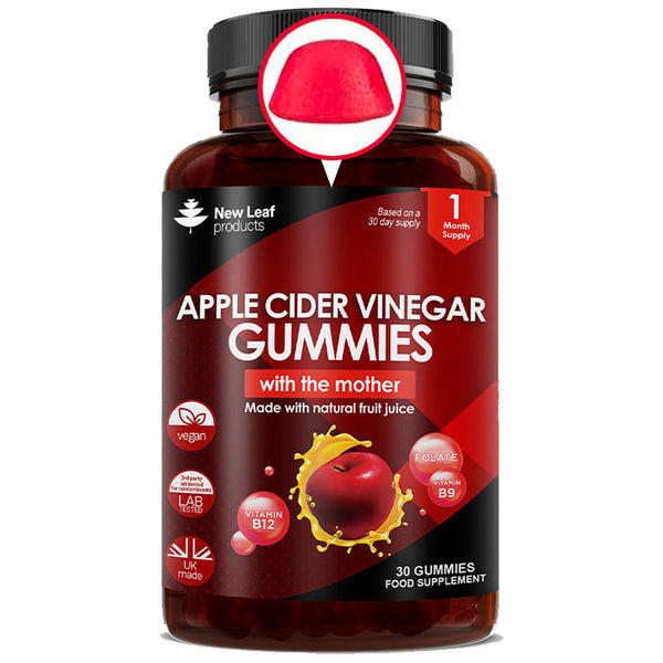 Apple Cider Vinegar Gummies Vegan + Vitamin B12 Folate Pomegranate & Beetroot