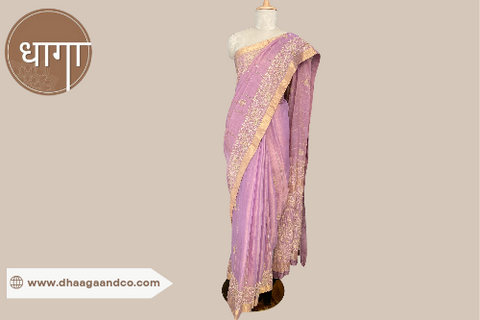 georgette chikankari saree