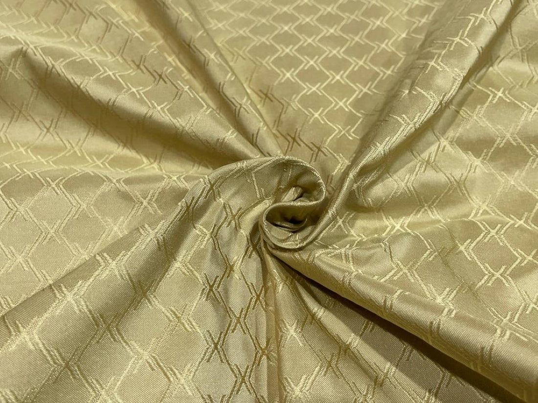 Silk taffeta jacquard gold fabric 54