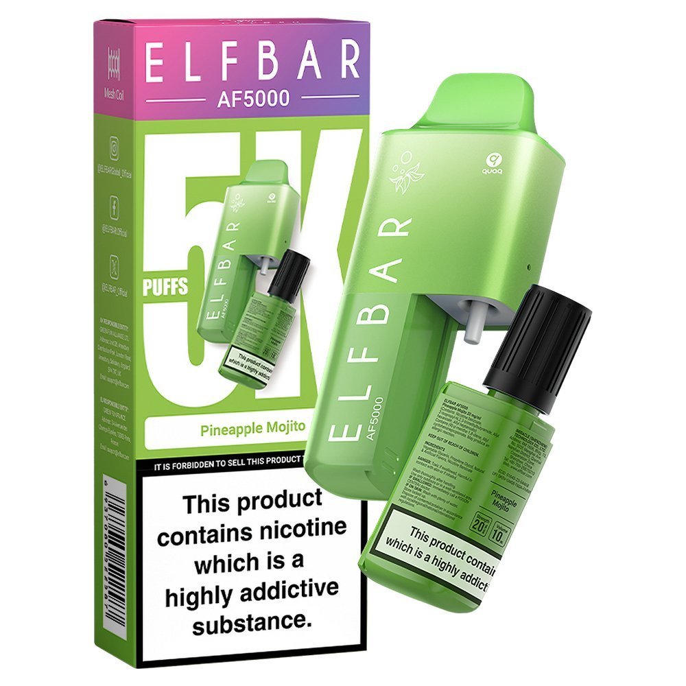 Elfbar AF5000 Puffs Disposable Vape Device - Box of 5 - Bulk Vape Wholesale