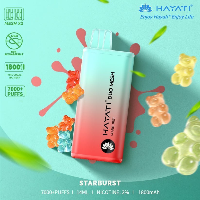 Hayati Duo Mesh 7000 Puffs Disposable Vape Pod Box of 10 - Bulk Vape Wholesale