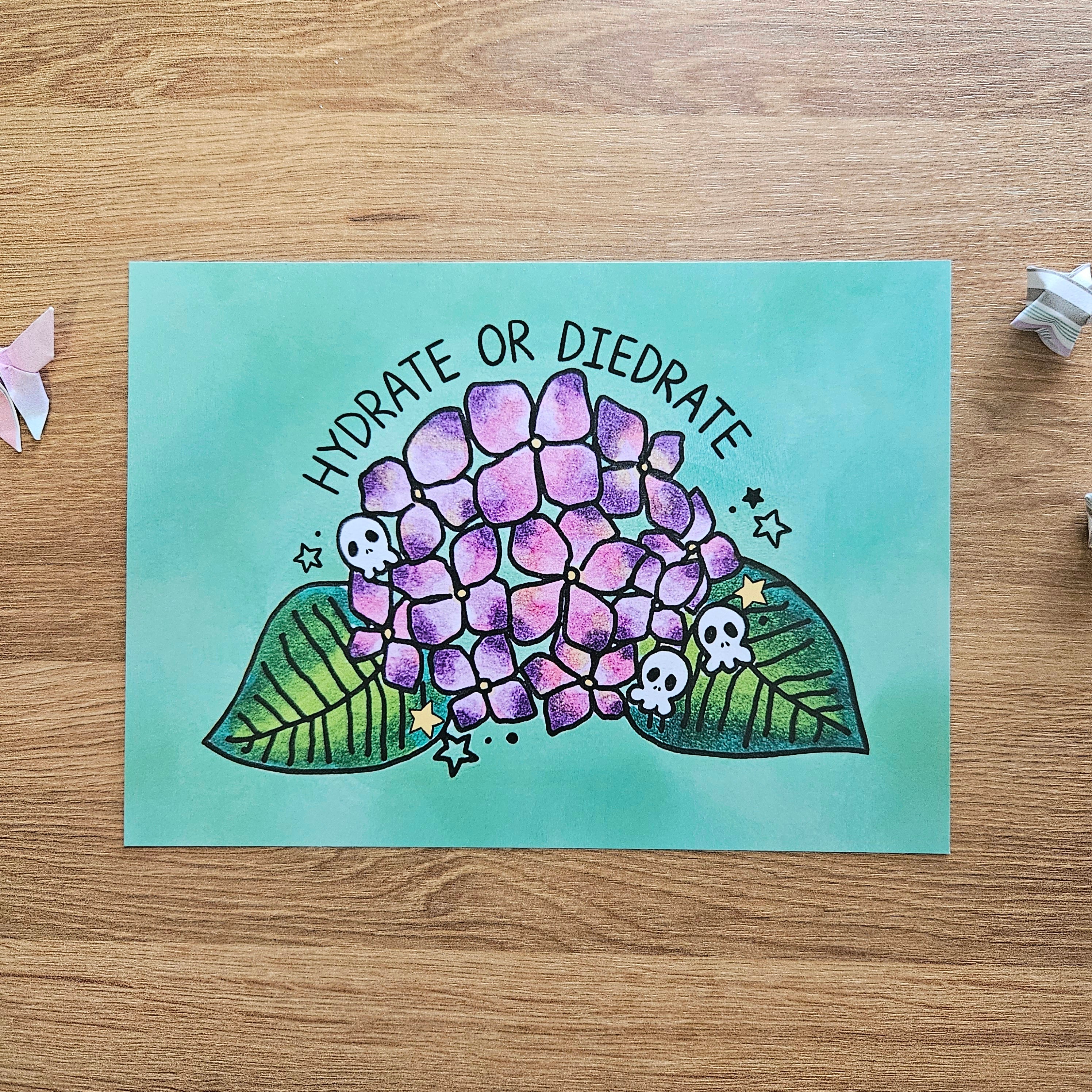 Hydrate or Diedrate Hydrangea Art Print(5x7")