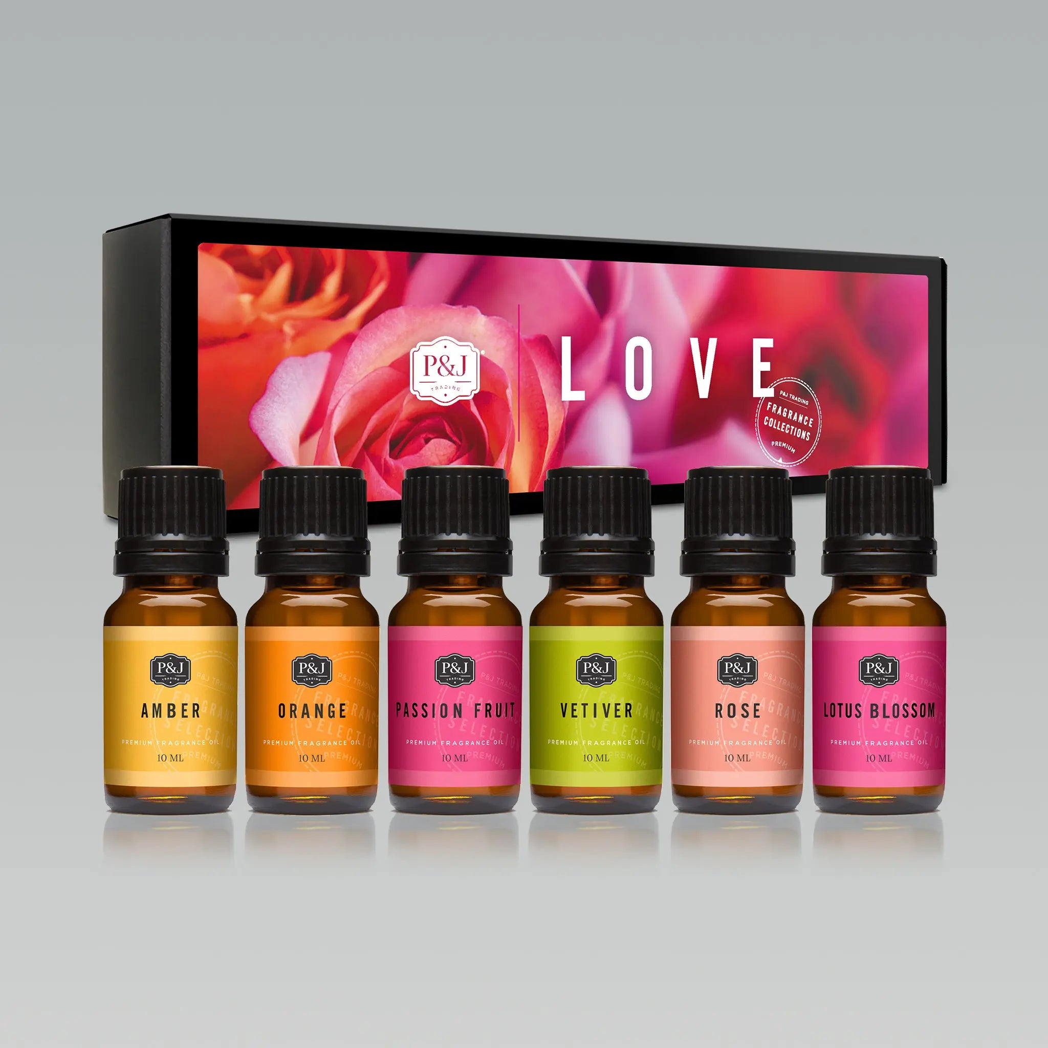 P&J Fragrance Oil Romance Set | Honey, Rose, Leather, Warm Vanilla Sugar,  Berries & Cream, Clove Candle Freshie Scents, Candle/Soap Making Supplies