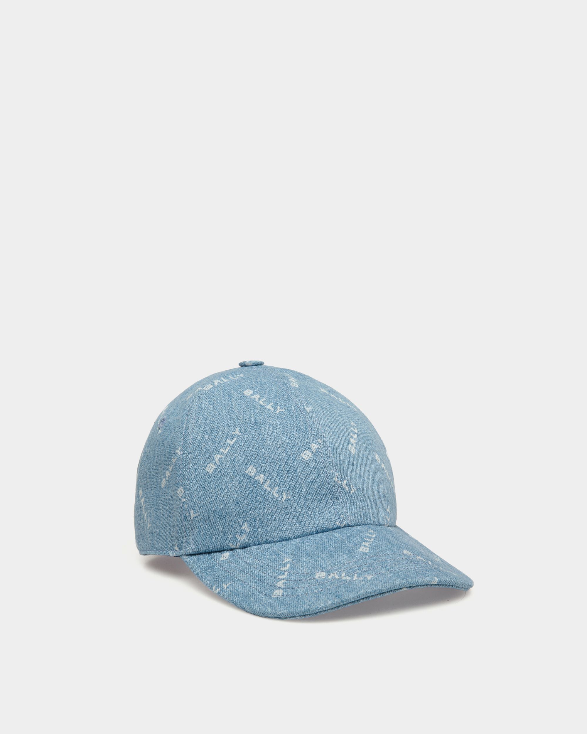 Casquette de baseball pour homme en coton bleu clair | Bally | Still Life Devant