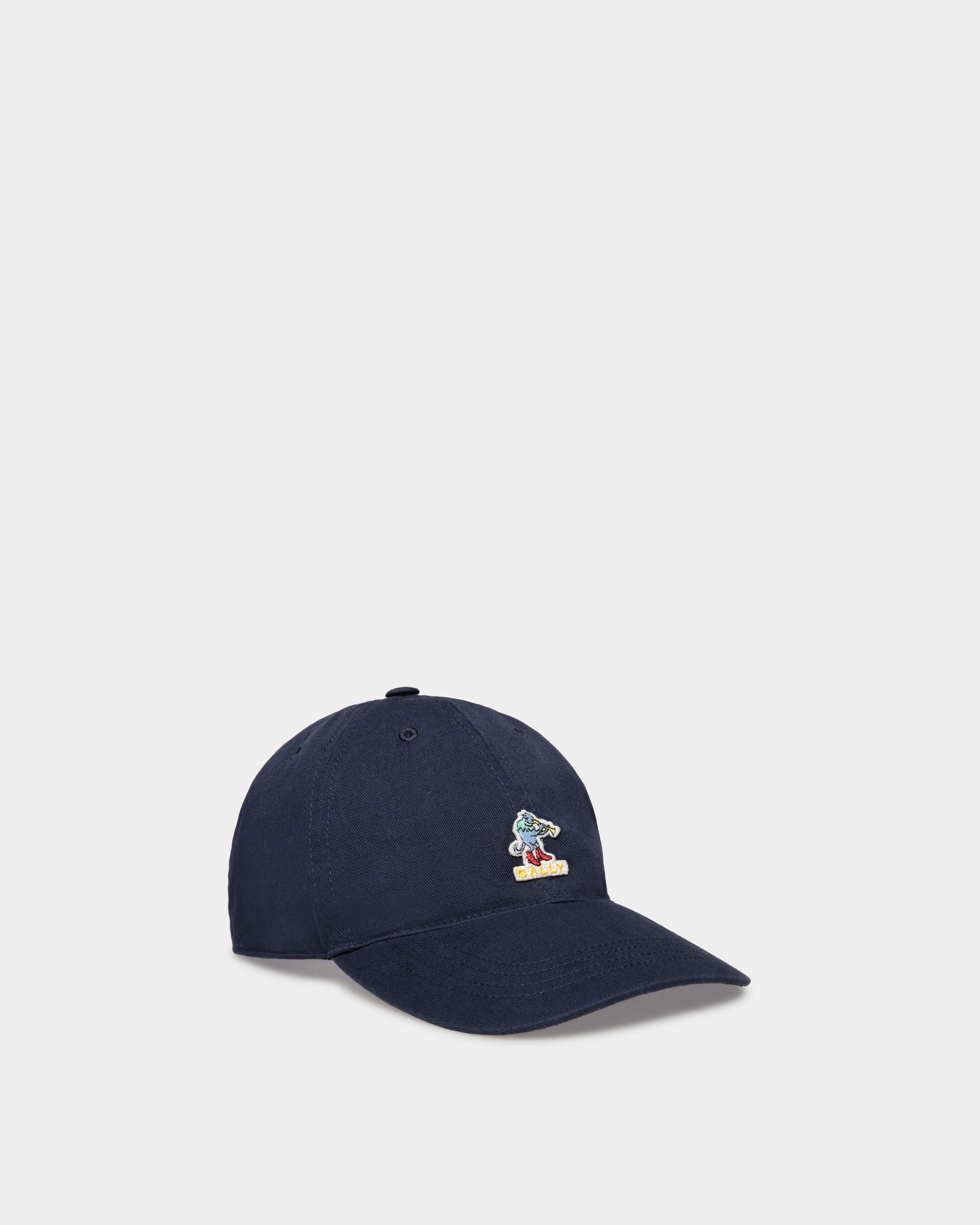 Casquette de baseball pour homme en coton Navy Blue | Bally | Still Life Devant