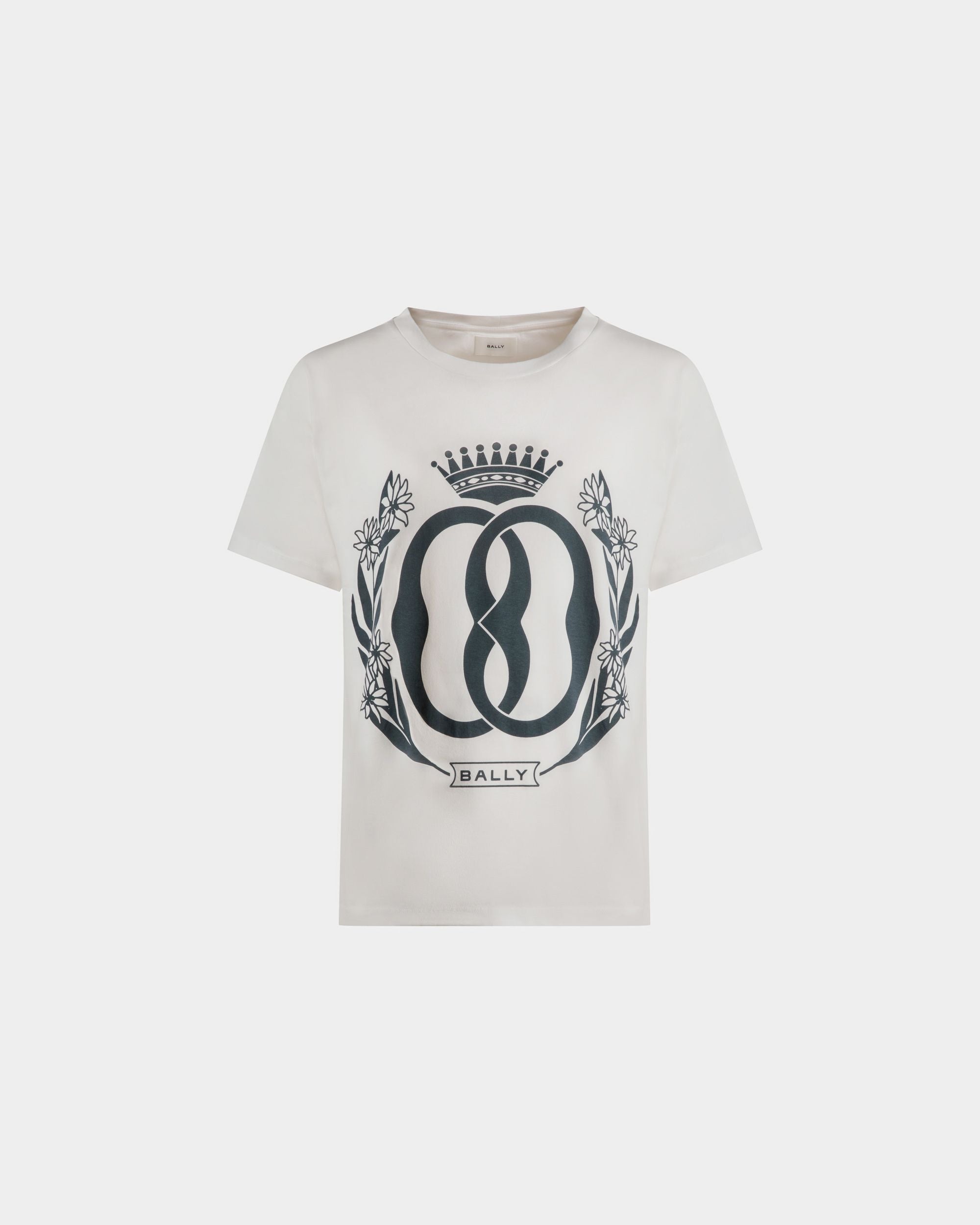 T-shirt avec imprimé adhésif | T-shirt pour homme | Coton blanc | Bally | Still Life Devant