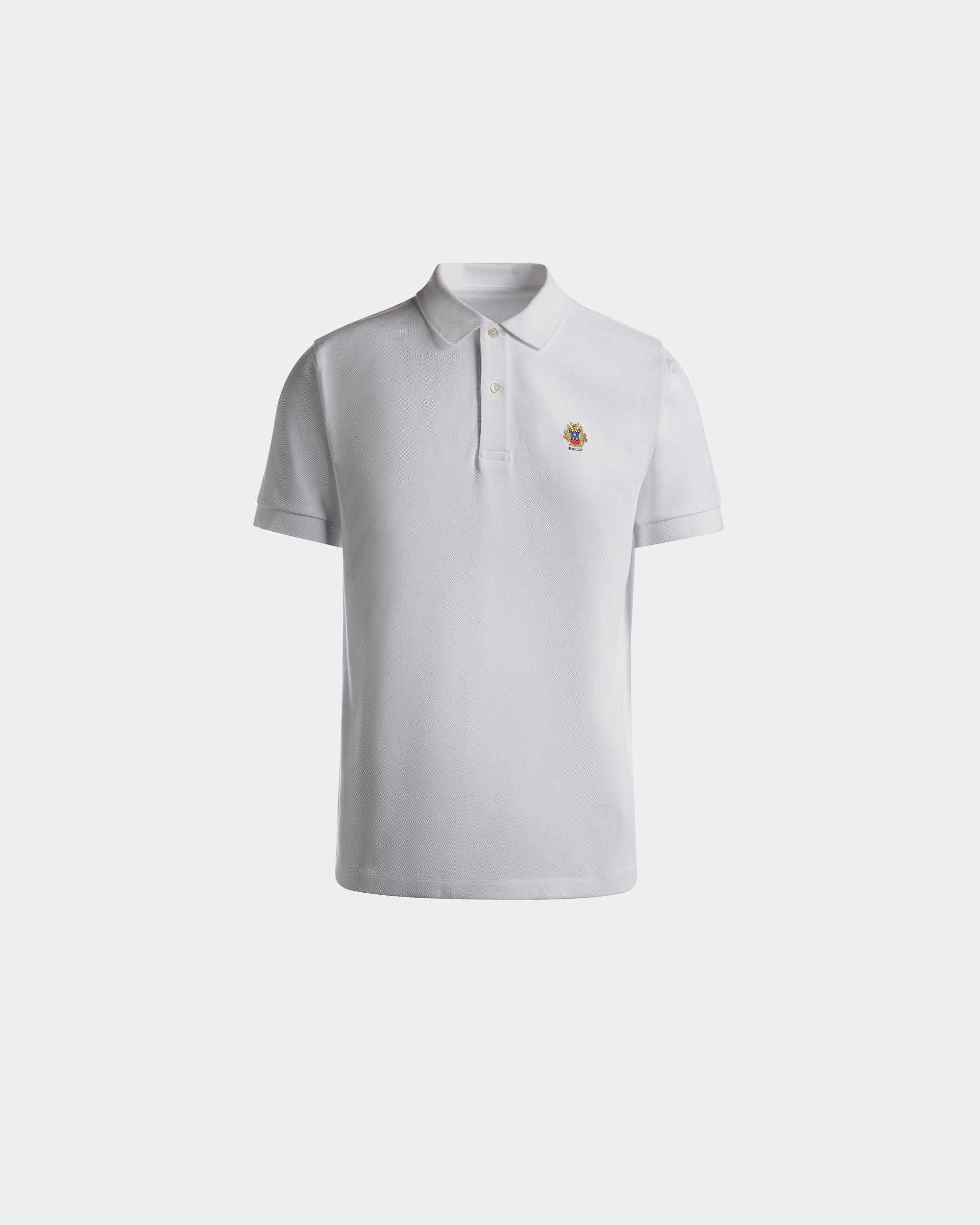 Polo pour homme en coton blanc | Bally | Still Life Devant