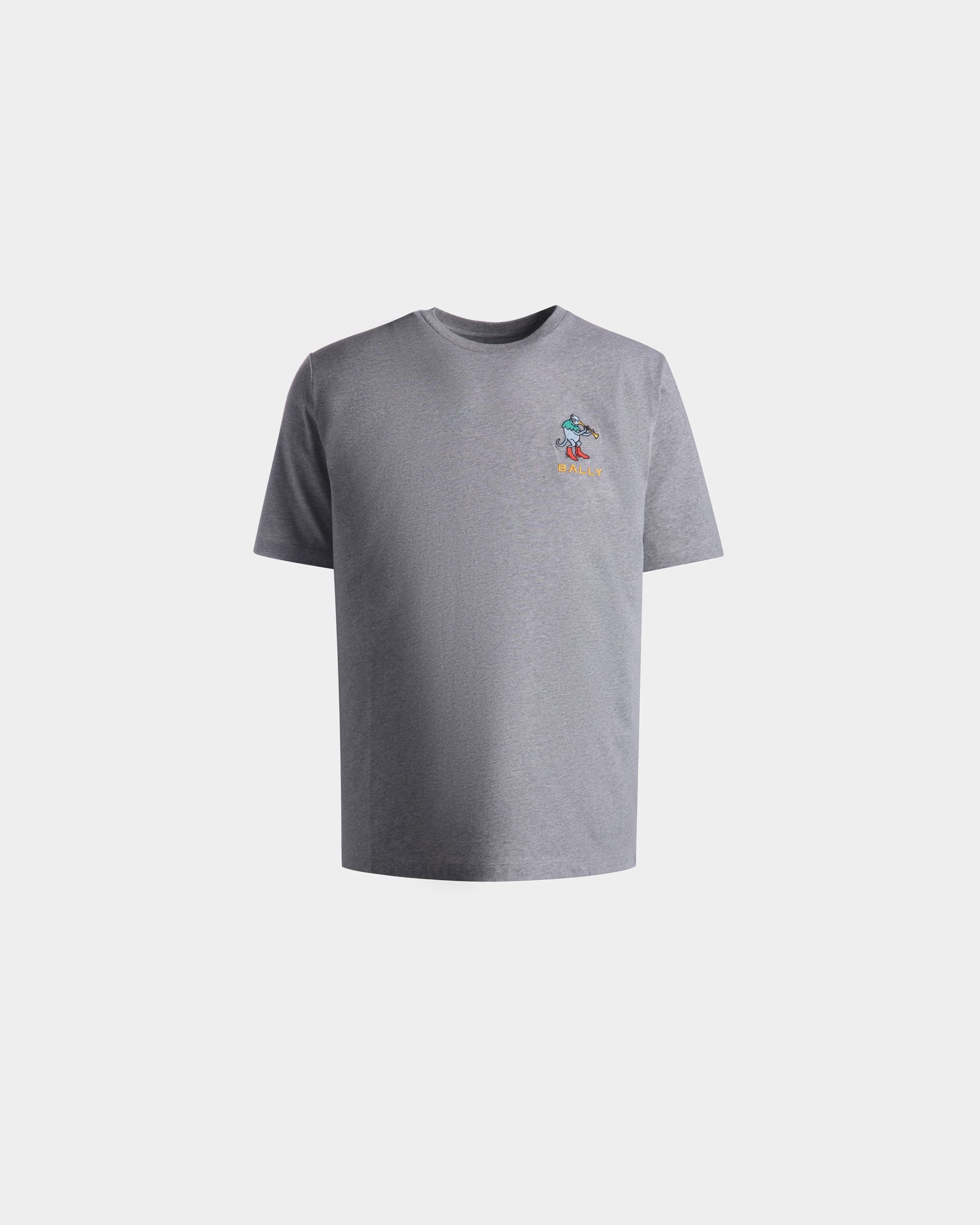 T-shirt pour homme en coton gris chiné | Bally | Still Life Devant