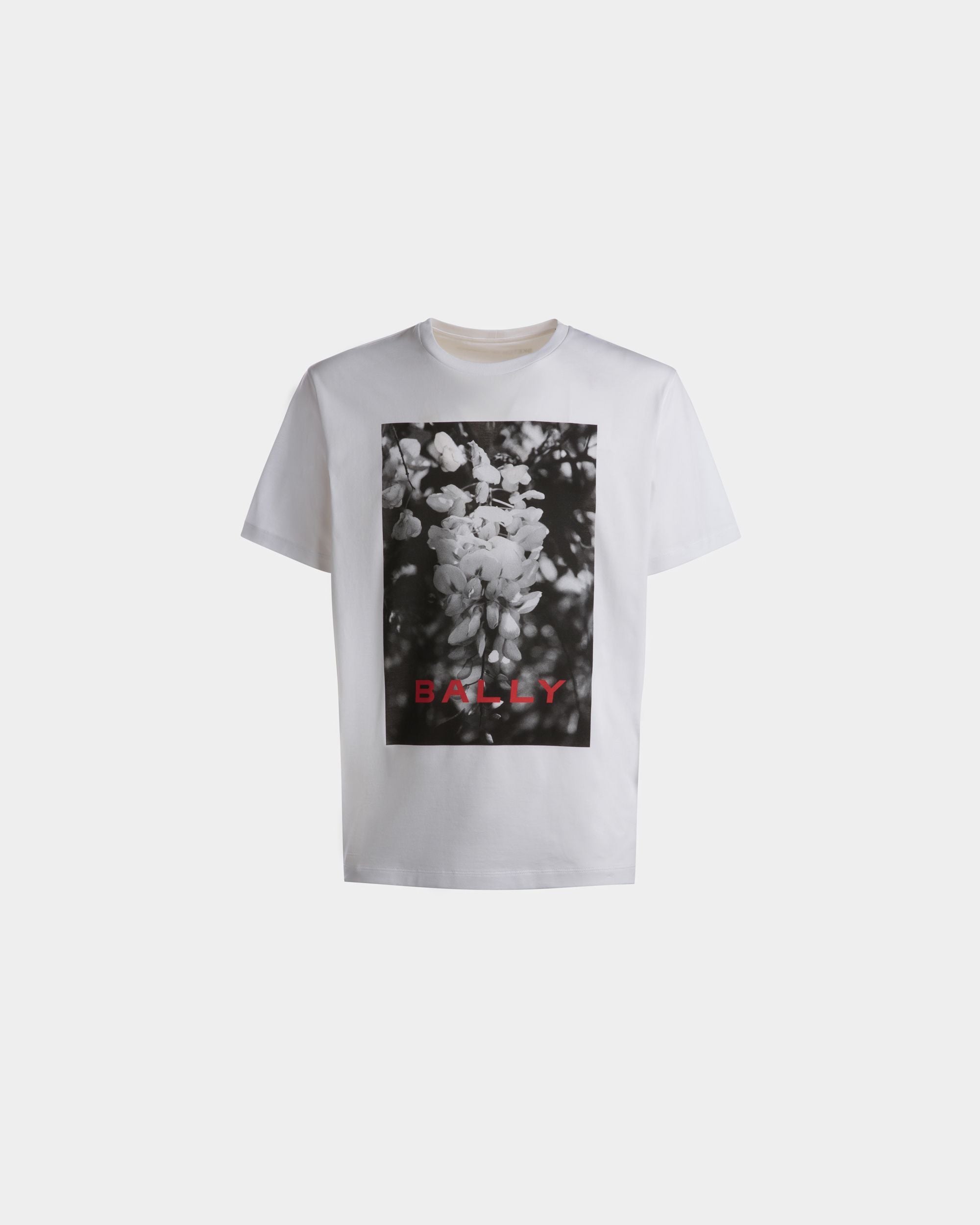 T-shirt imprimé pour homme en coton blanc | Bally | Still Life Devant