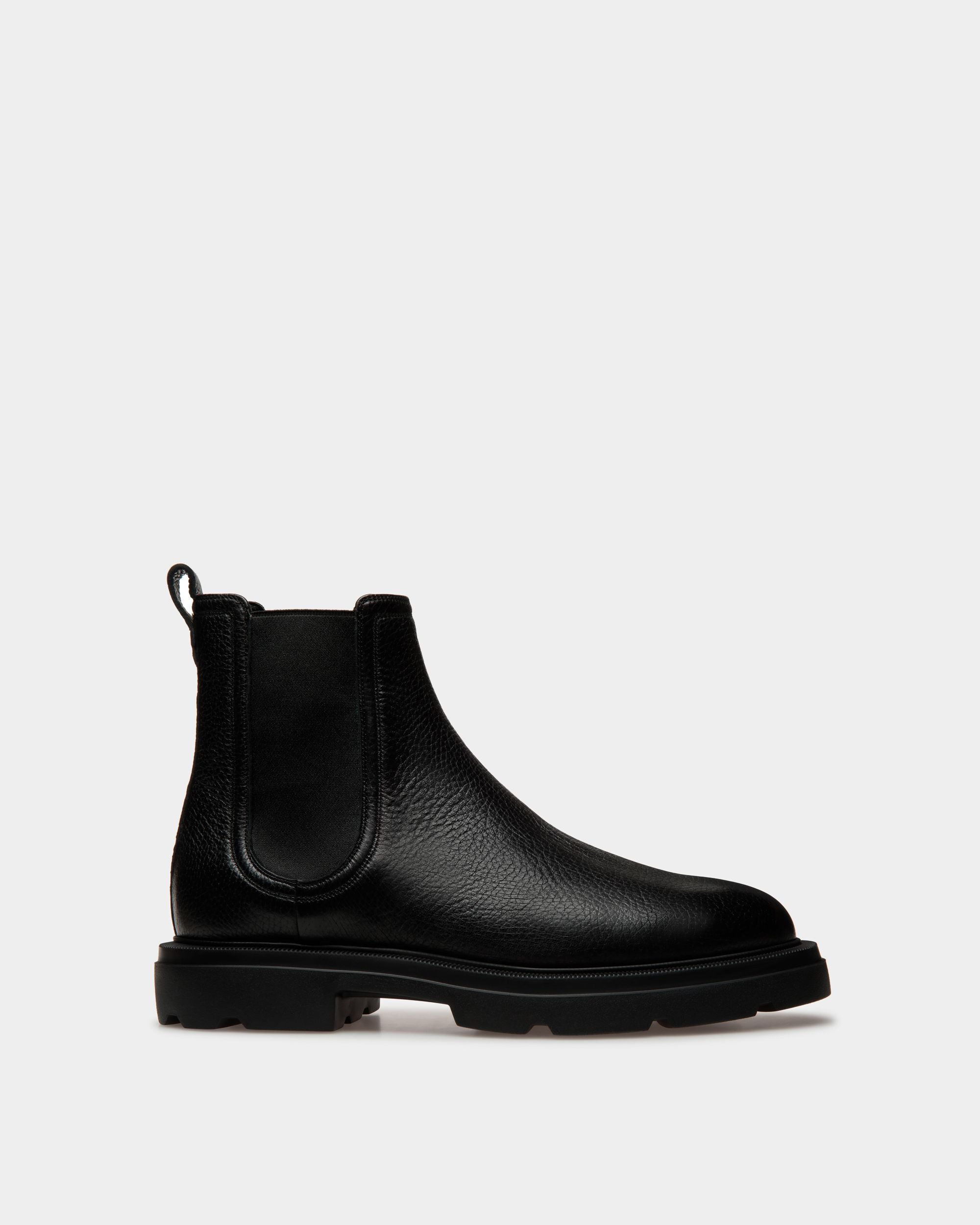 Men's Zurich Booties In Black Leather | Bally | Still Life Side