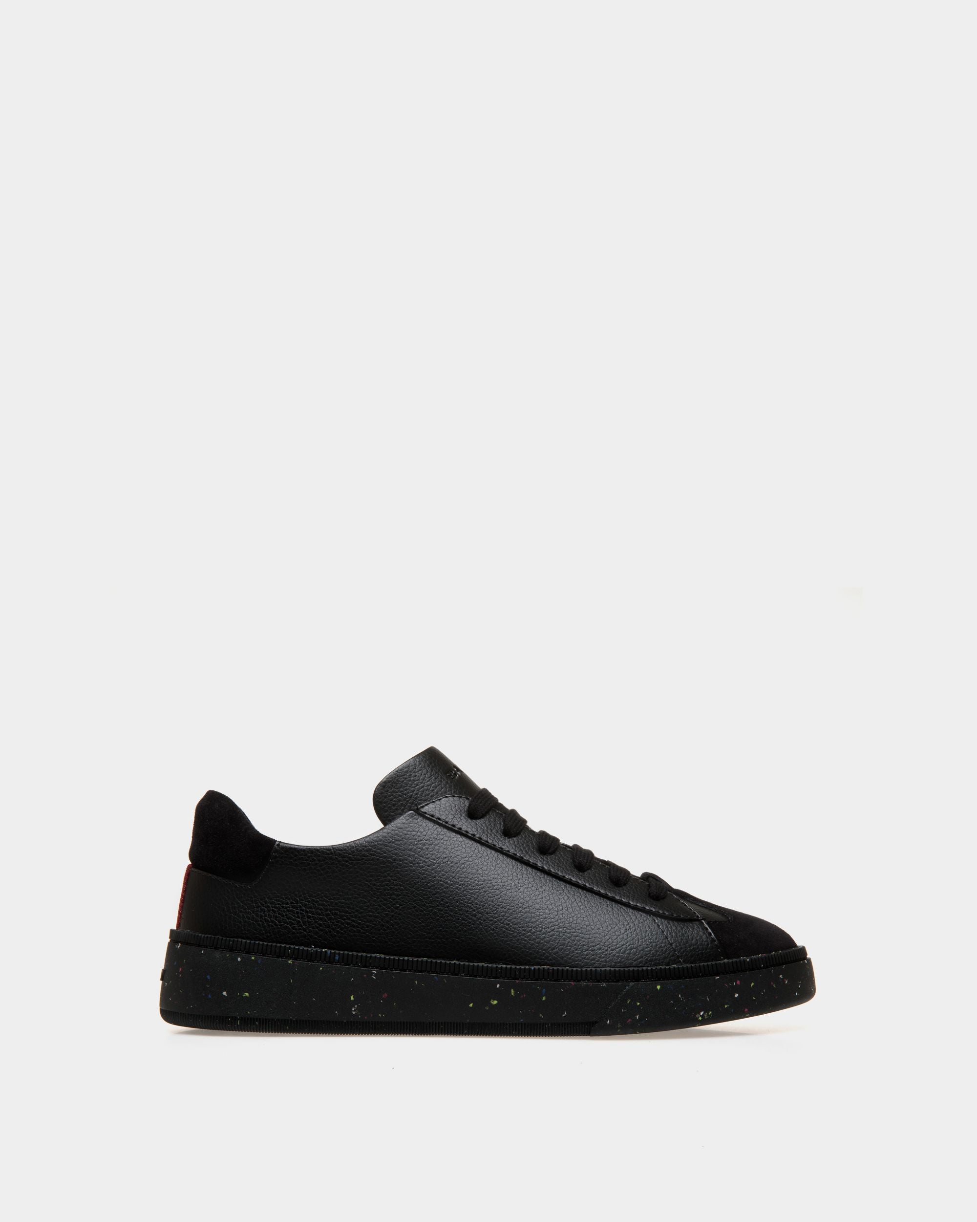 Raise | Men's Sneaker in Black Faux Leather | Bally | Still Life Side