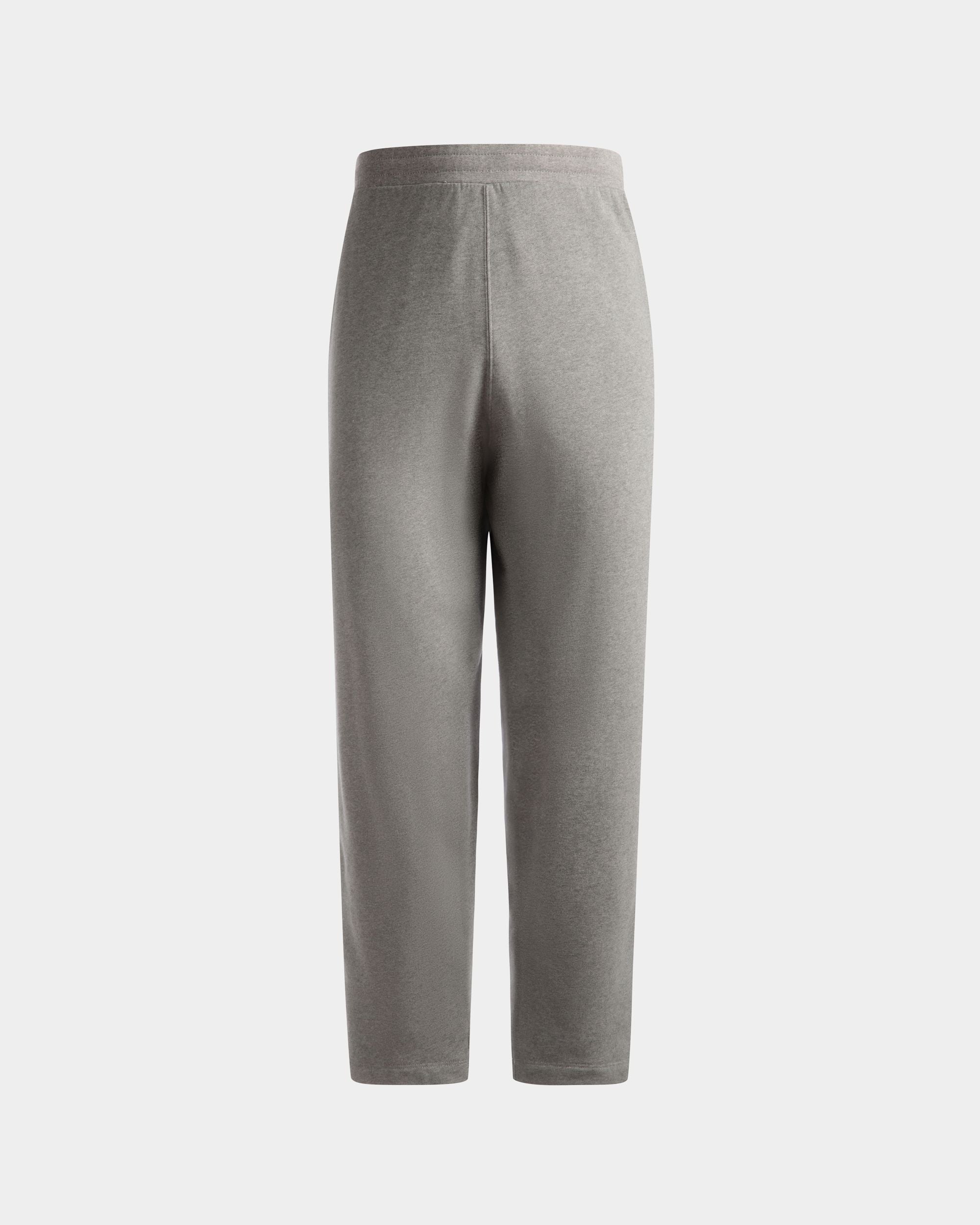 Pantalon de survêtement avec cordon de serrage | Pantalon de survêtement pour homme | Coton gris chiné | Bally | Still Life Devant