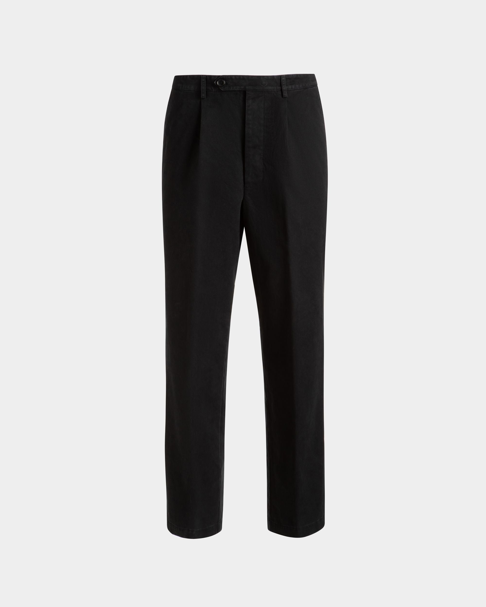 Pantalon pour homme en coton noir | Bally | Still Life Devant