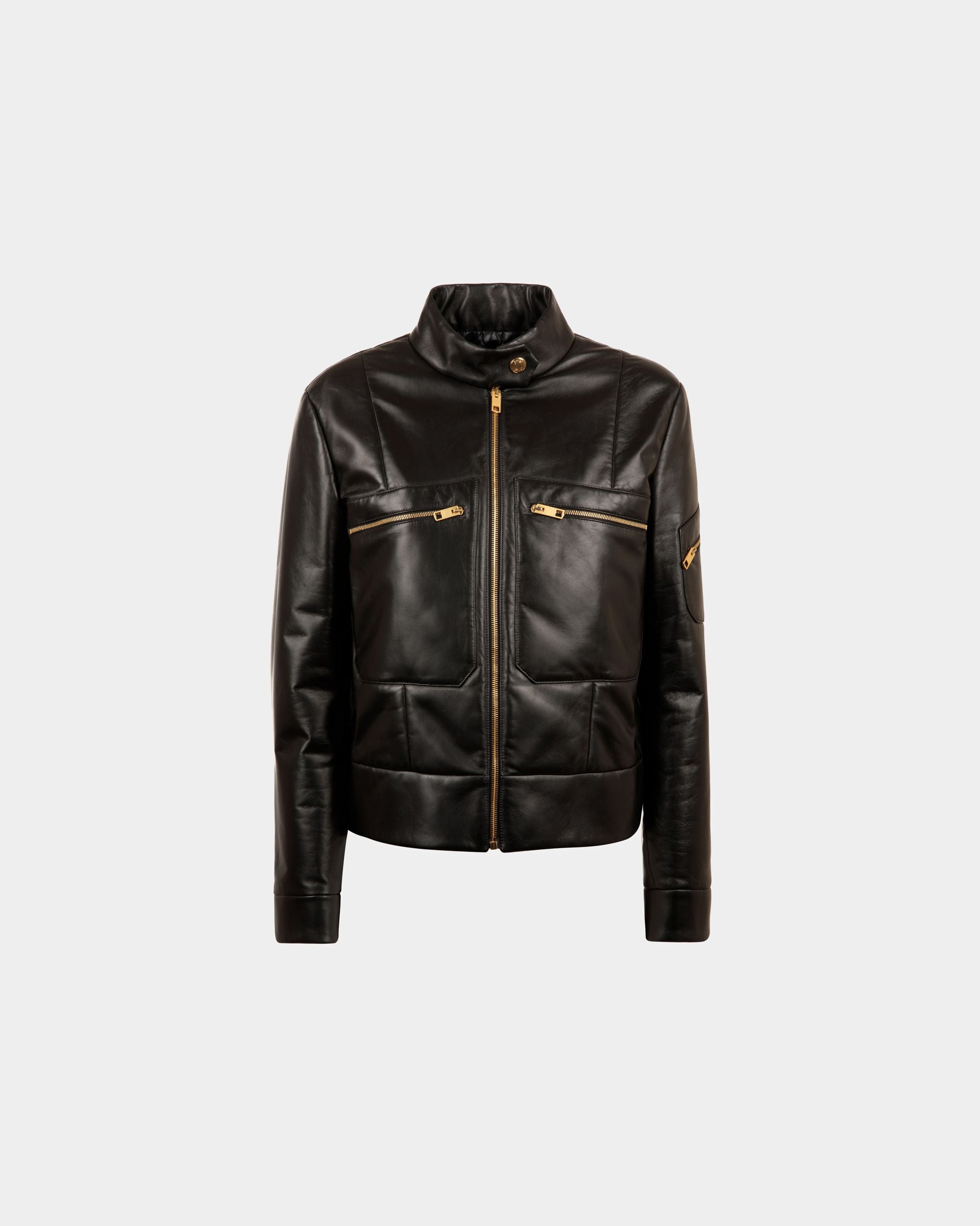 Veste pour femme en cuir noir | Bally | Still Life Devant