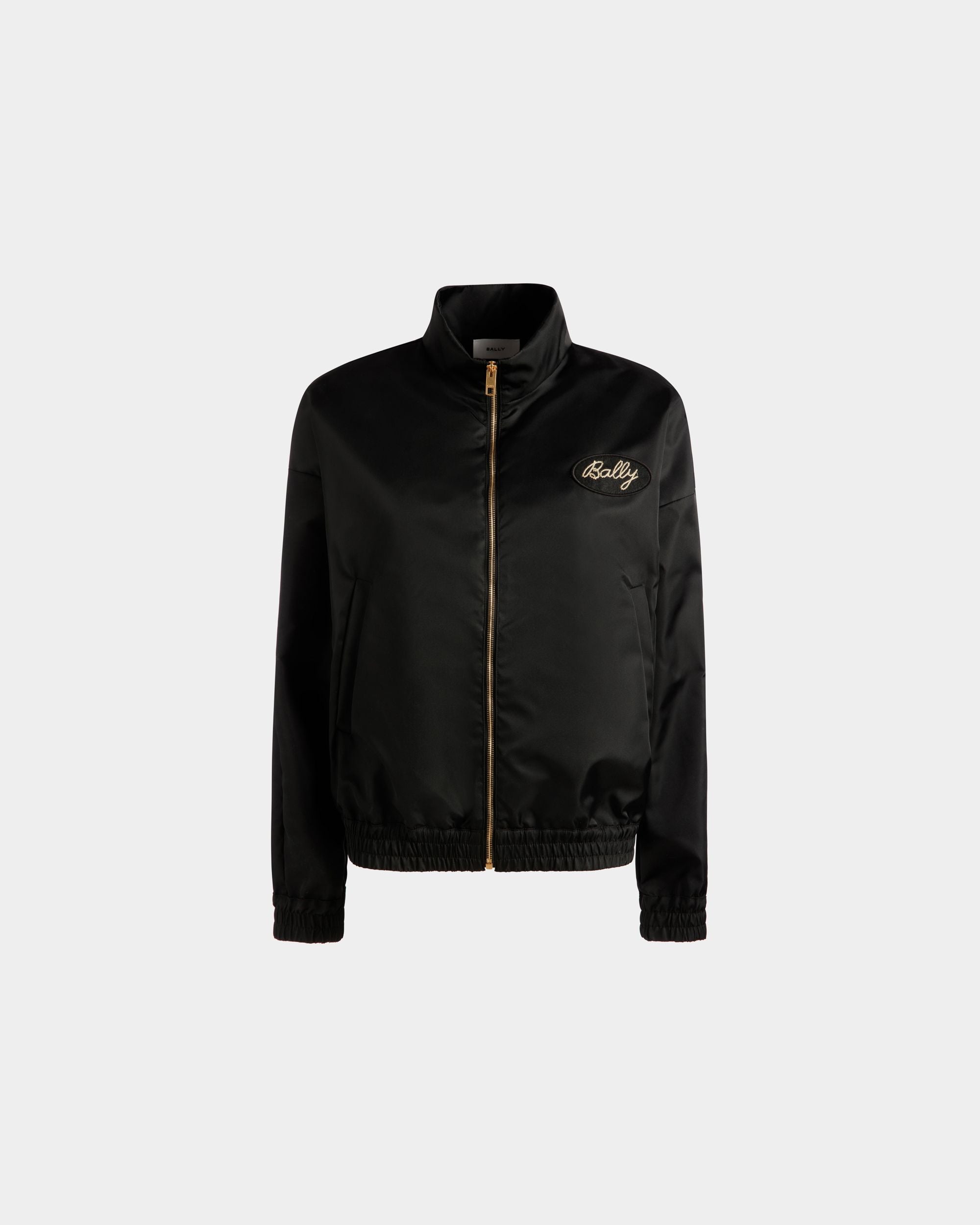 Blouson bomber pour femme en nylon noir | Bally | Still Life Devant