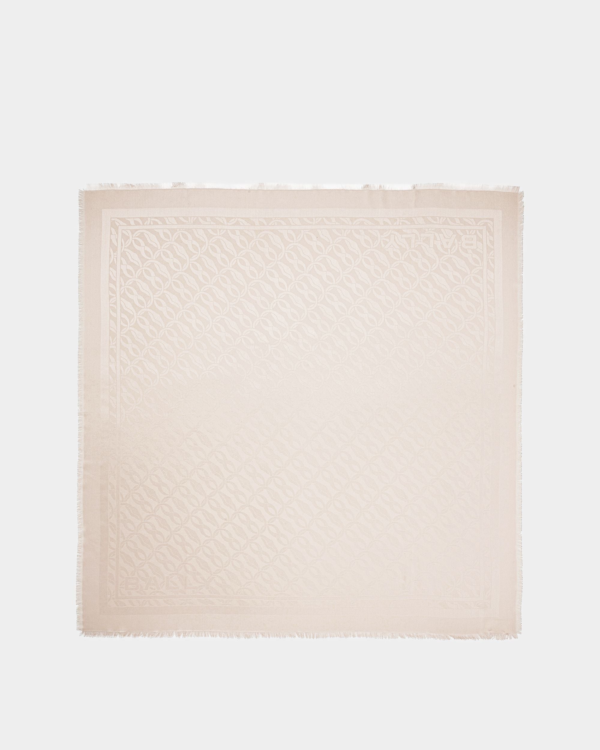 Foulard carré Emblem imprimé | Foulard pour femme | Soie couleur Dusty Petal | Bally | Still Life Haut