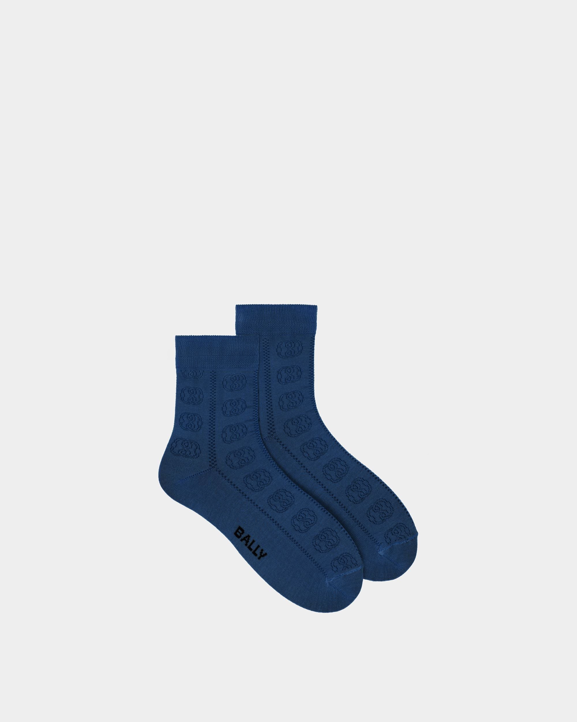 Chaussettes pour femme en coton bleu | Bally | Still Life Haut